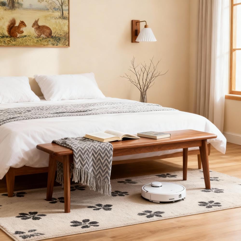 Solid Oak Grey Straps Dining & End‑of‑Bed Bench