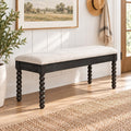 48" Black Upholstered Entry Storage Bench