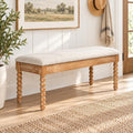 48" Natural Upholstered Entry Storage Bench