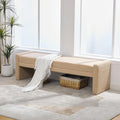 66.9" Wheat Modern Upholstered Entryway Bench