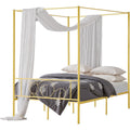 Full Gold Metal Canopy Bed Frame
