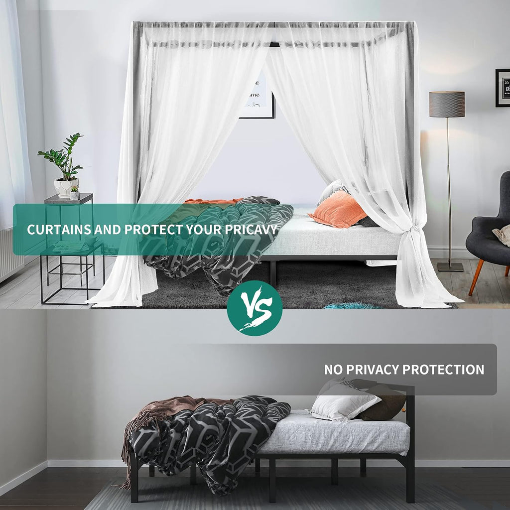 Metal Four Poster Canopy Bed Frame King Size