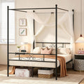 Full Black Metal Canopy Bed Frame