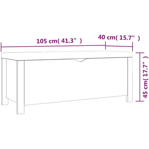 41.3" White Sonoma Oak Storage Ottoman Bench